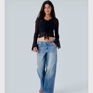 HALARA Flex asymmetrical  low rise baggy jeans